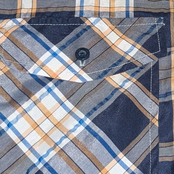 Mens Plus Size Plaid Checkered Button Front Shirt Size 5XL - Picture 5 of 6